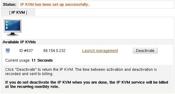 Figure 2.3 - IP KVM activated.